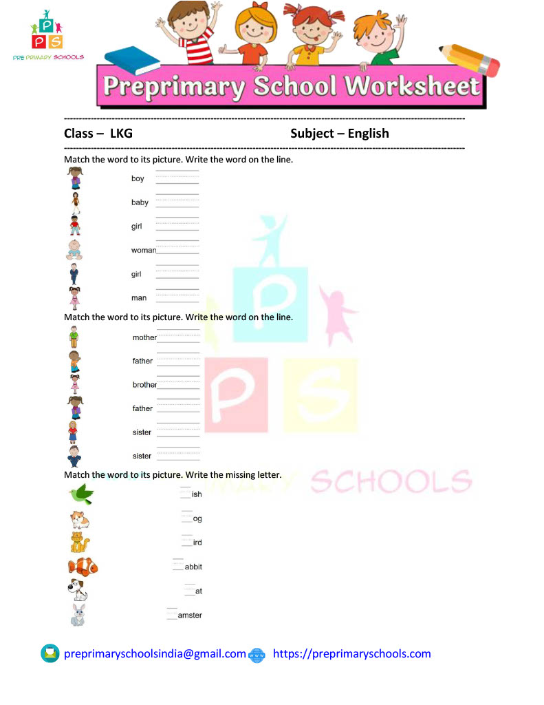 Help kids with their early reading skills with this people names word recognition worksheet. Kids are asked to draw a line from each person name to the picture of the people. People in this worksheet include a boy, girl, man and woman. Kids will enjoy practicing word recognition with this fun people themed worksheet and it will get them started down the right path with their reading skills. 