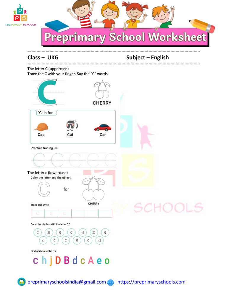 Check here Letter C Activities for preschool/kindergarten children which helps ... Letters Activity. These letter C worksheet are fantastic for young kids. letter C pritnables for free today and enjoy coloring, and learning the alphabet.